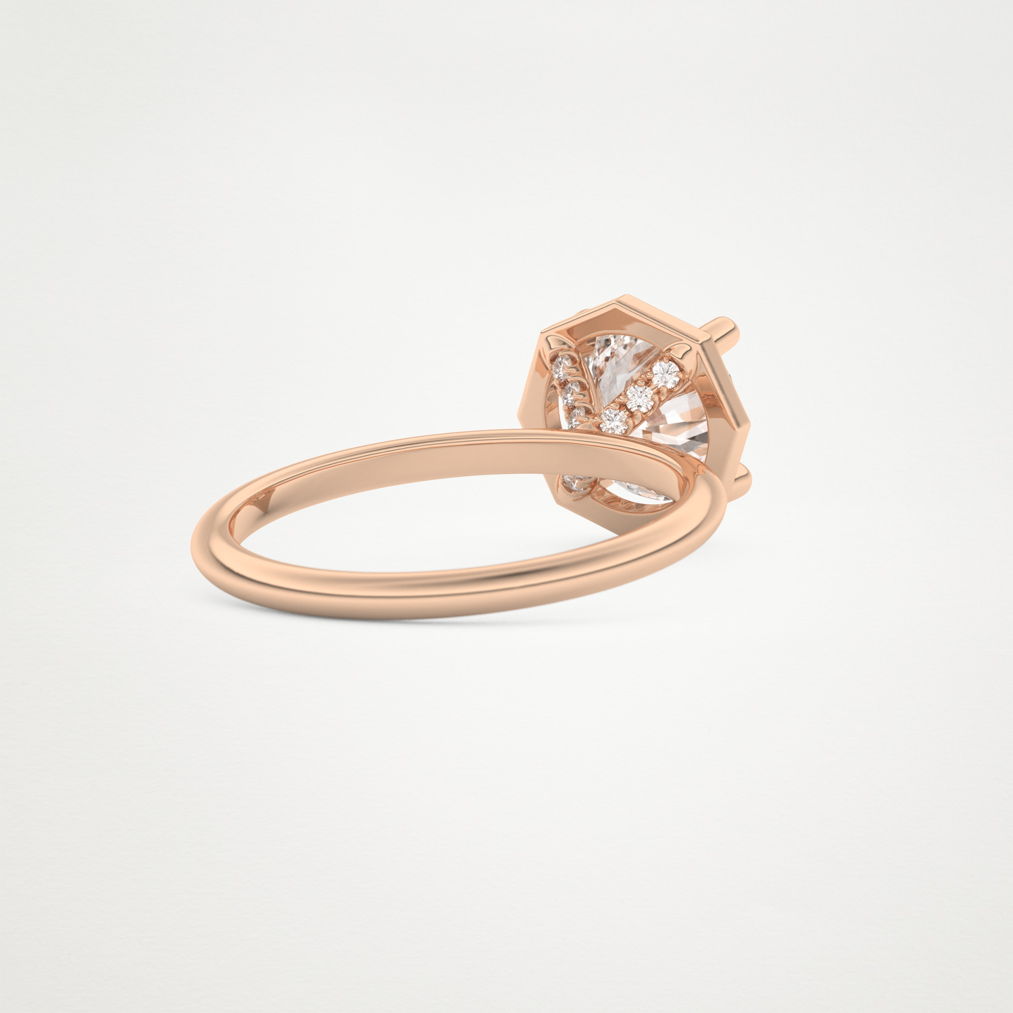 Round Pave Lab Grown Diamond Engagement Ring