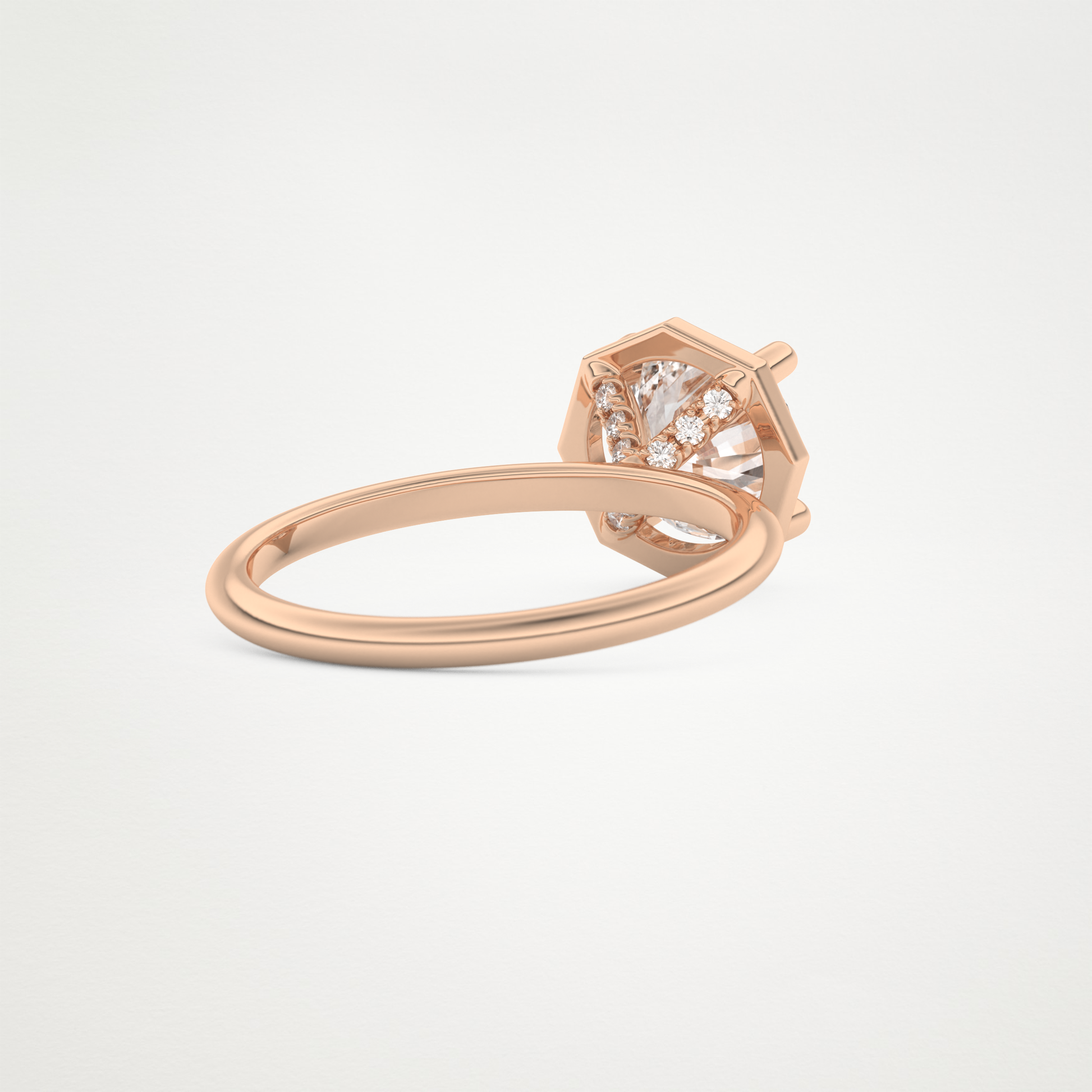 Round Pave Lab Grown Diamond Engagement Ring