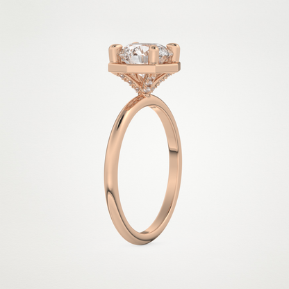 Round Pave Lab Grown Diamond Engagement Ring
