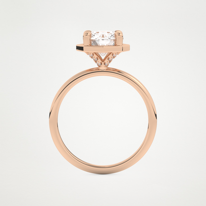 Round Pave Lab Grown Diamond Engagement Ring