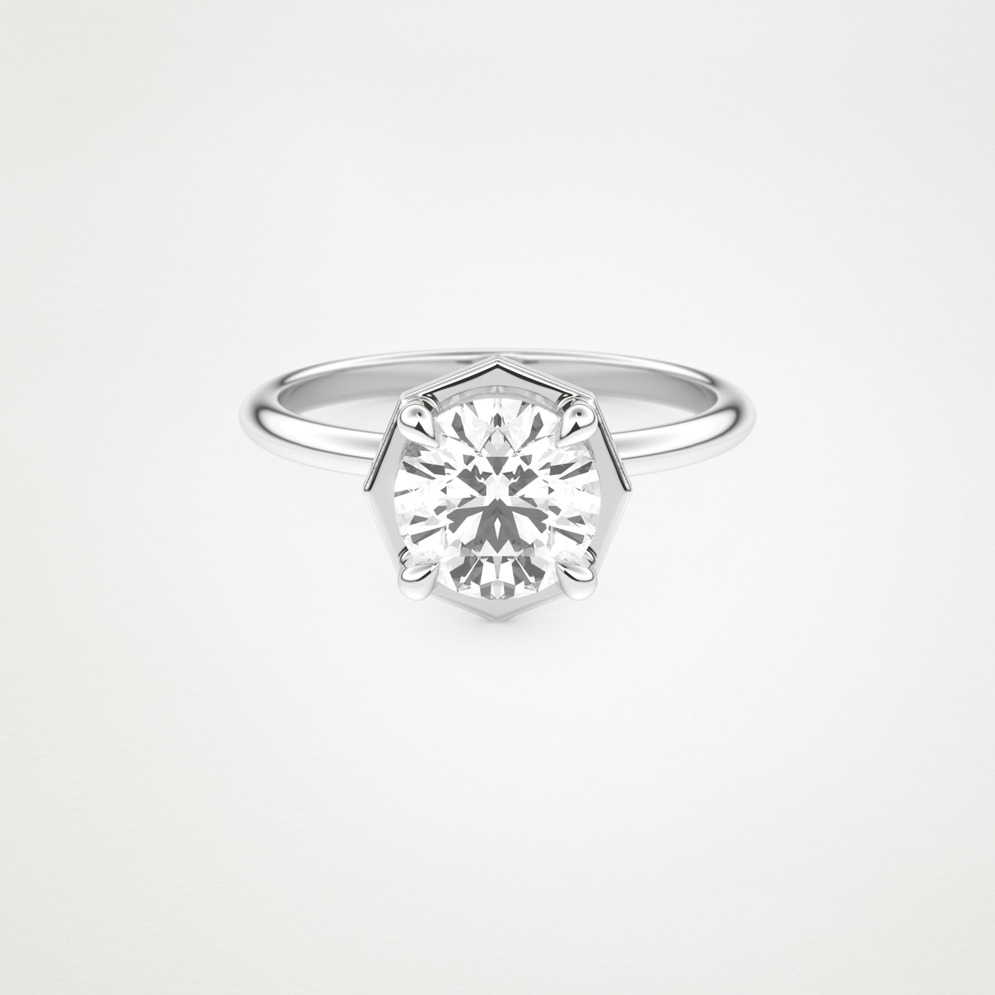 Round Pave Lab Grown Diamond Engagement Ring