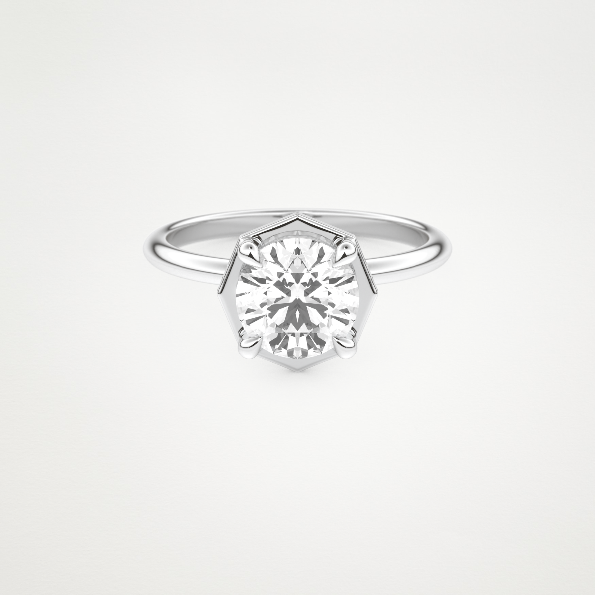 Round Pave Lab Grown Diamond Engagement Ring