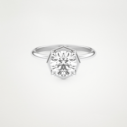 Round Pave Lab Grown Diamond Engagement Ring