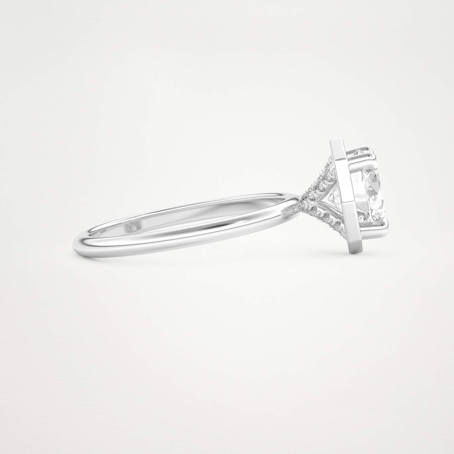 Round Pave Lab Grown Diamond Engagement Ring