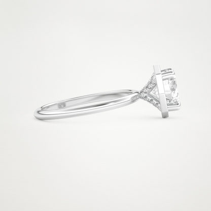 Round Pave Lab Grown Diamond Engagement Ring