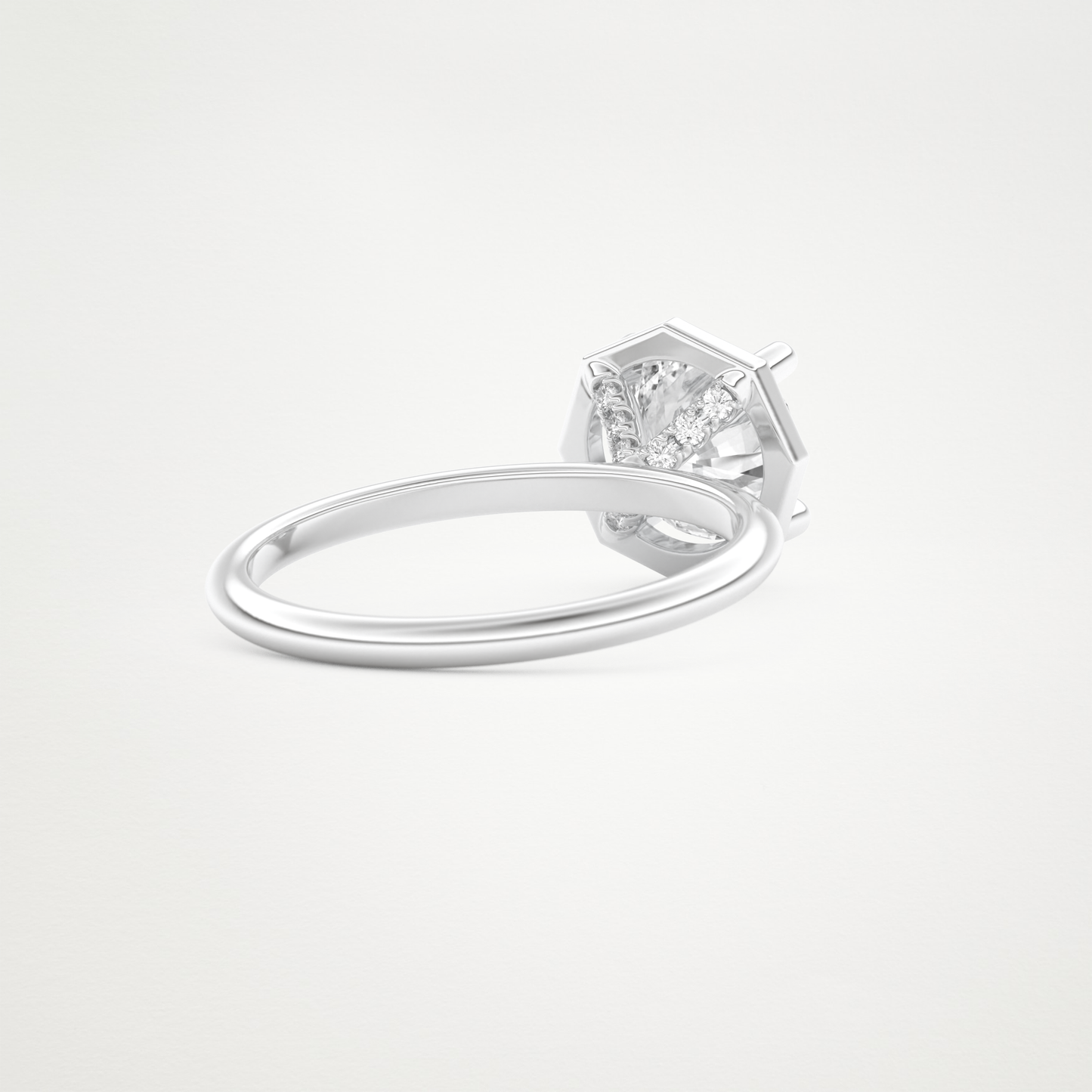 Round Pave Lab Grown Diamond Engagement Ring