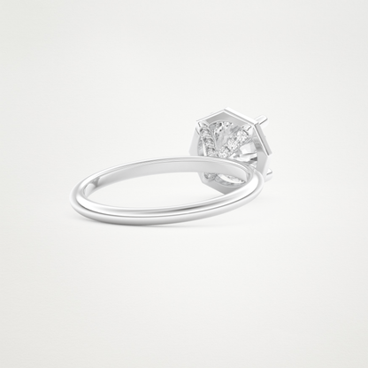 Round Pave Lab Grown Diamond Engagement Ring