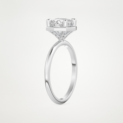 Round Pave Lab Grown Diamond Engagement Ring