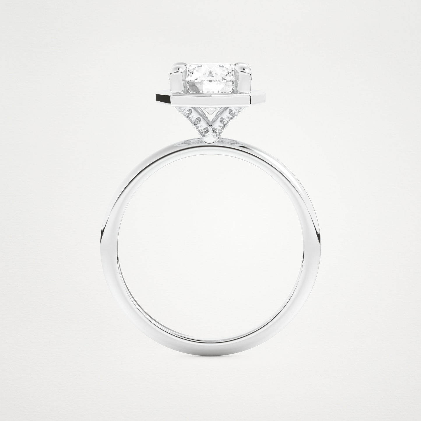 Round Pave Lab Grown Diamond Engagement Ring