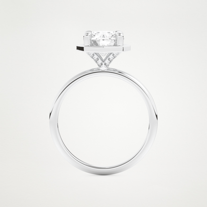 Round Pave Lab Grown Diamond Engagement Ring