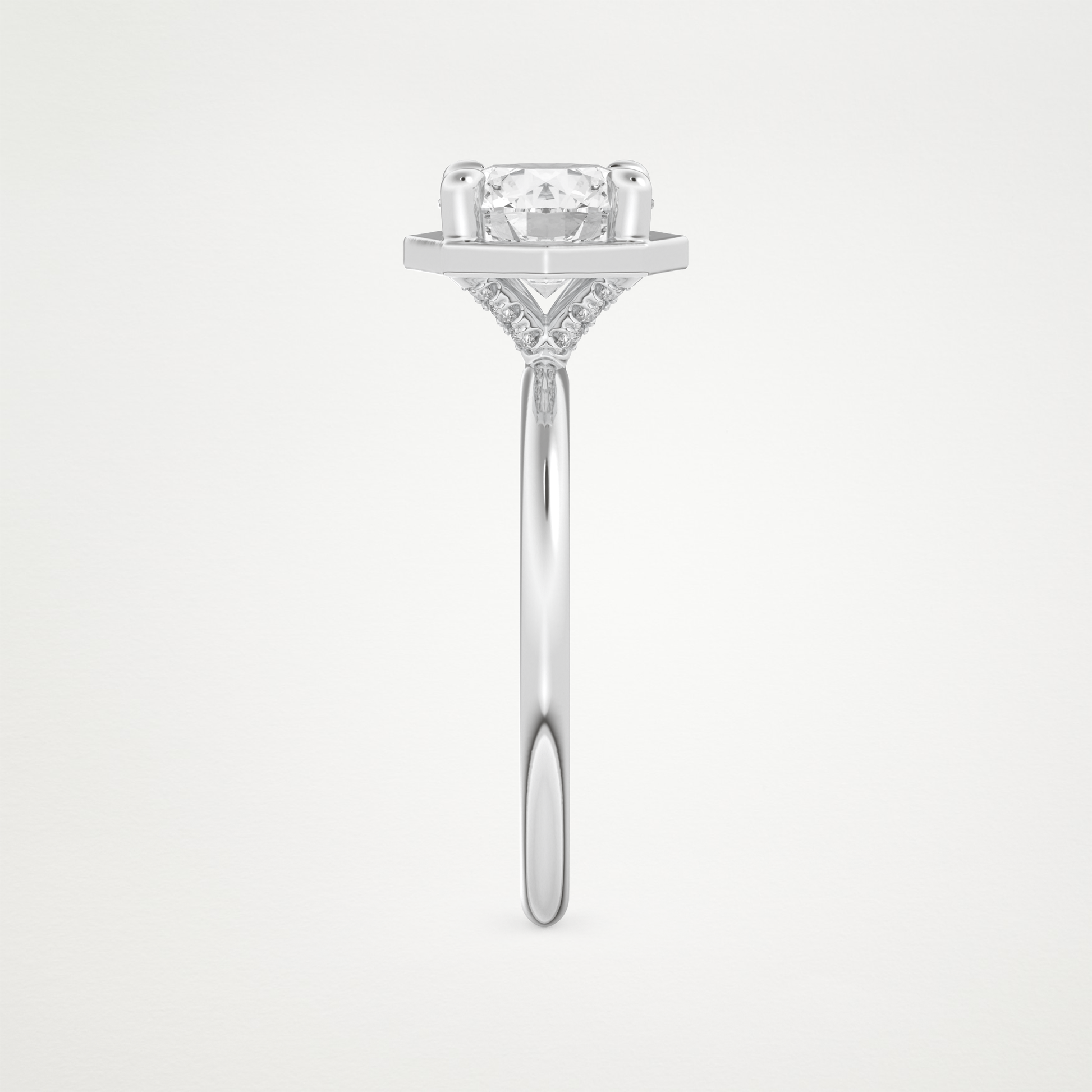 Round Pave Lab Grown Diamond Engagement Ring