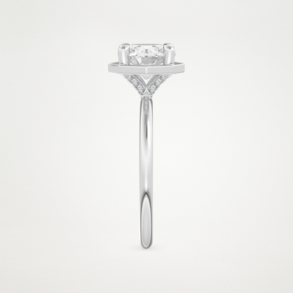 Round Pave Lab Grown Diamond Engagement Ring