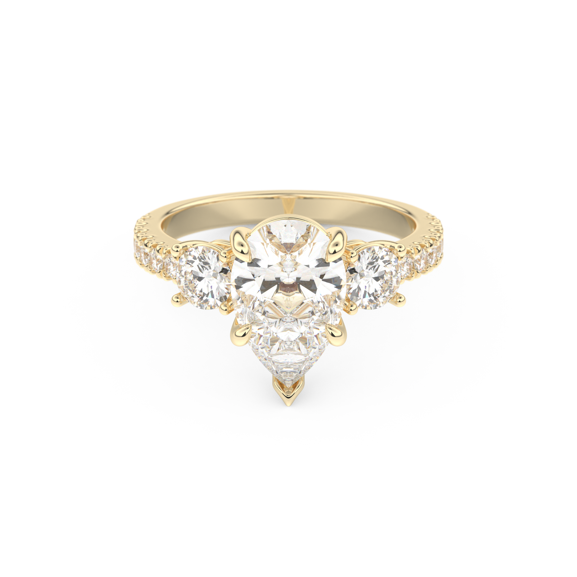 Pear Cluster Lab Grown Diamond Engagement Ring