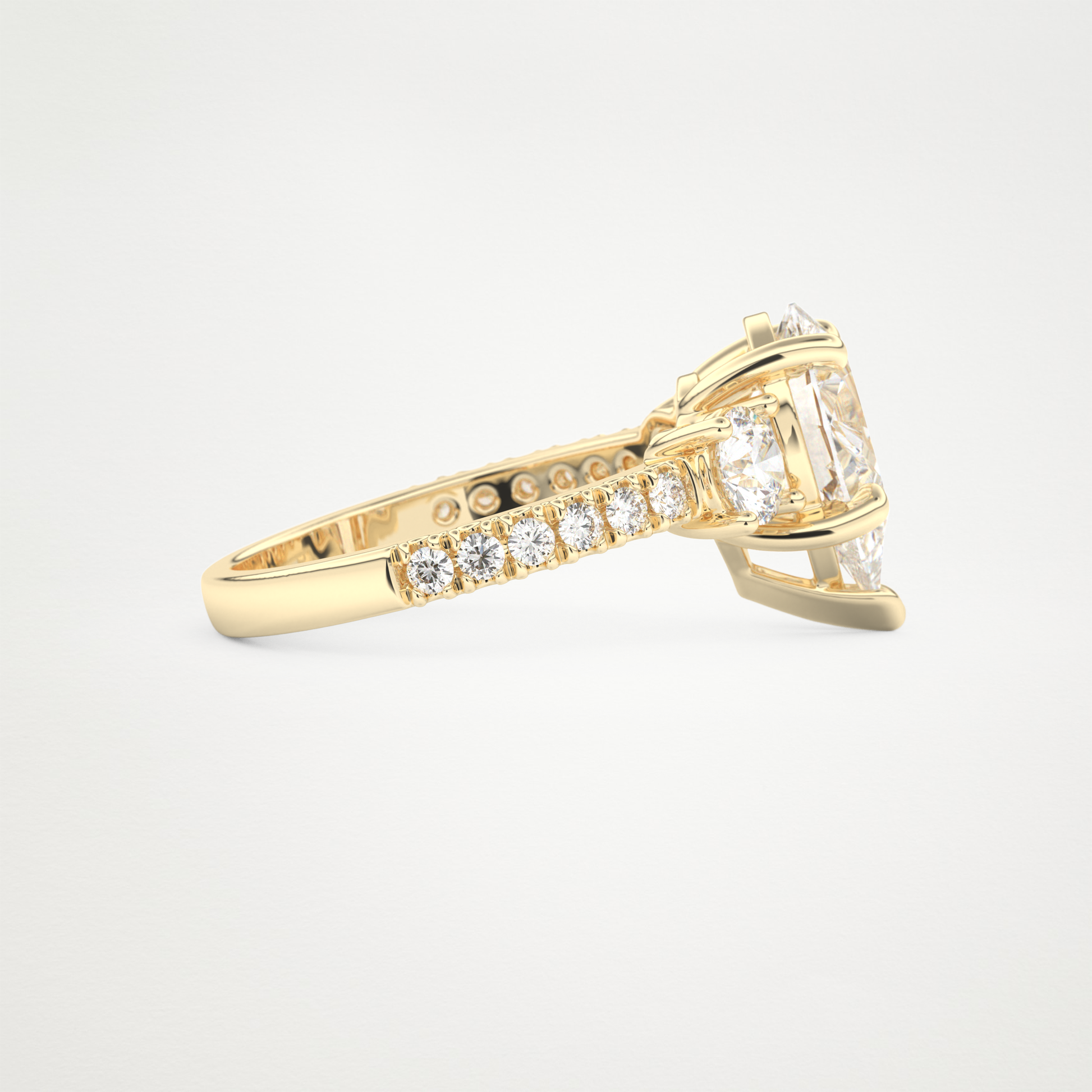 Pear Cluster Lab Grown Diamond Engagement Ring