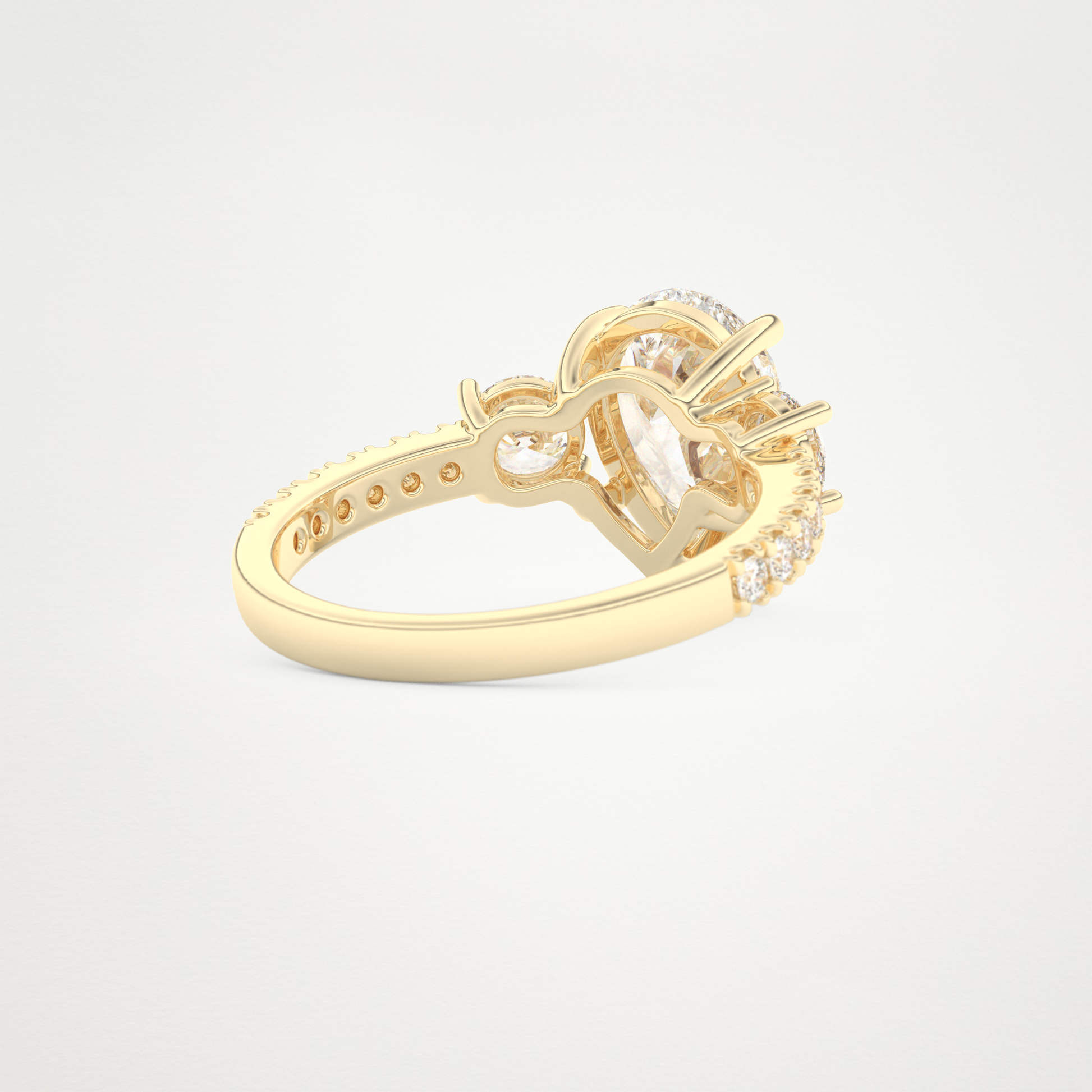 Pear Cluster Lab Grown Diamond Engagement Ring