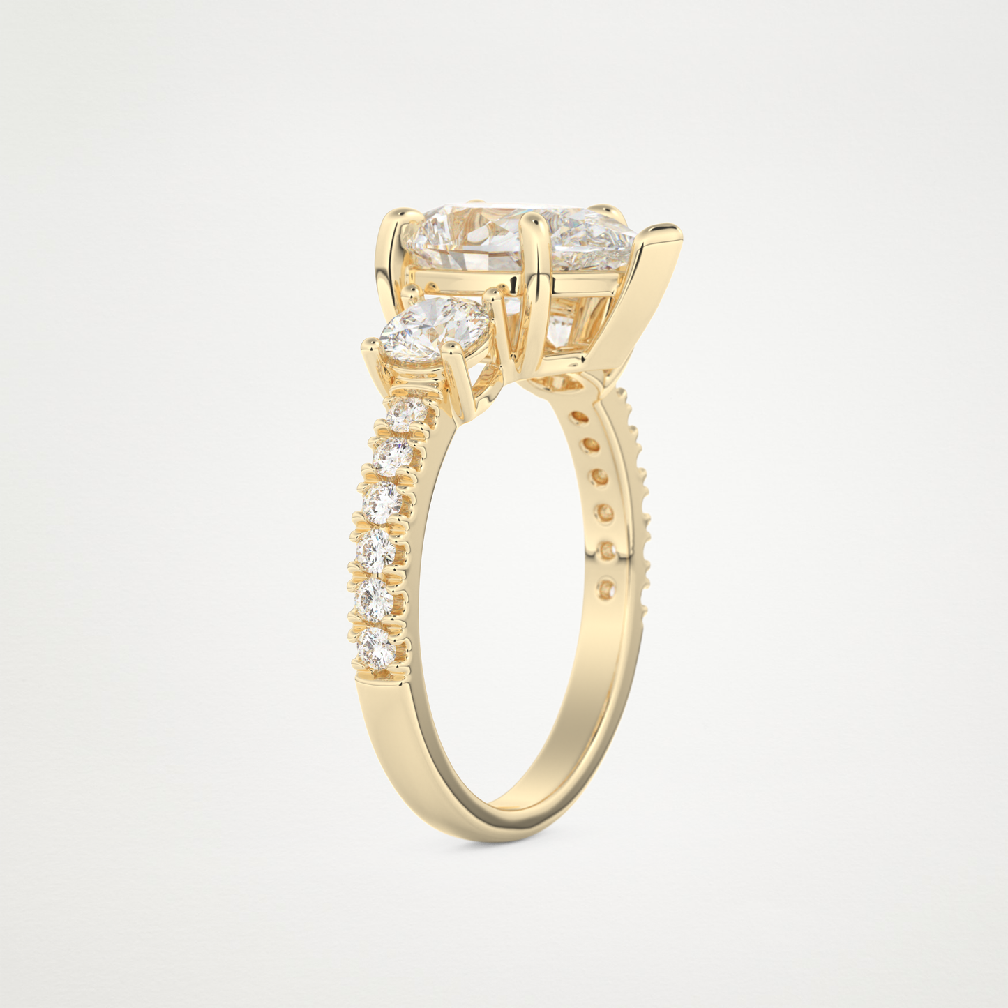 Pear Cluster Lab Grown Diamond Engagement Ring