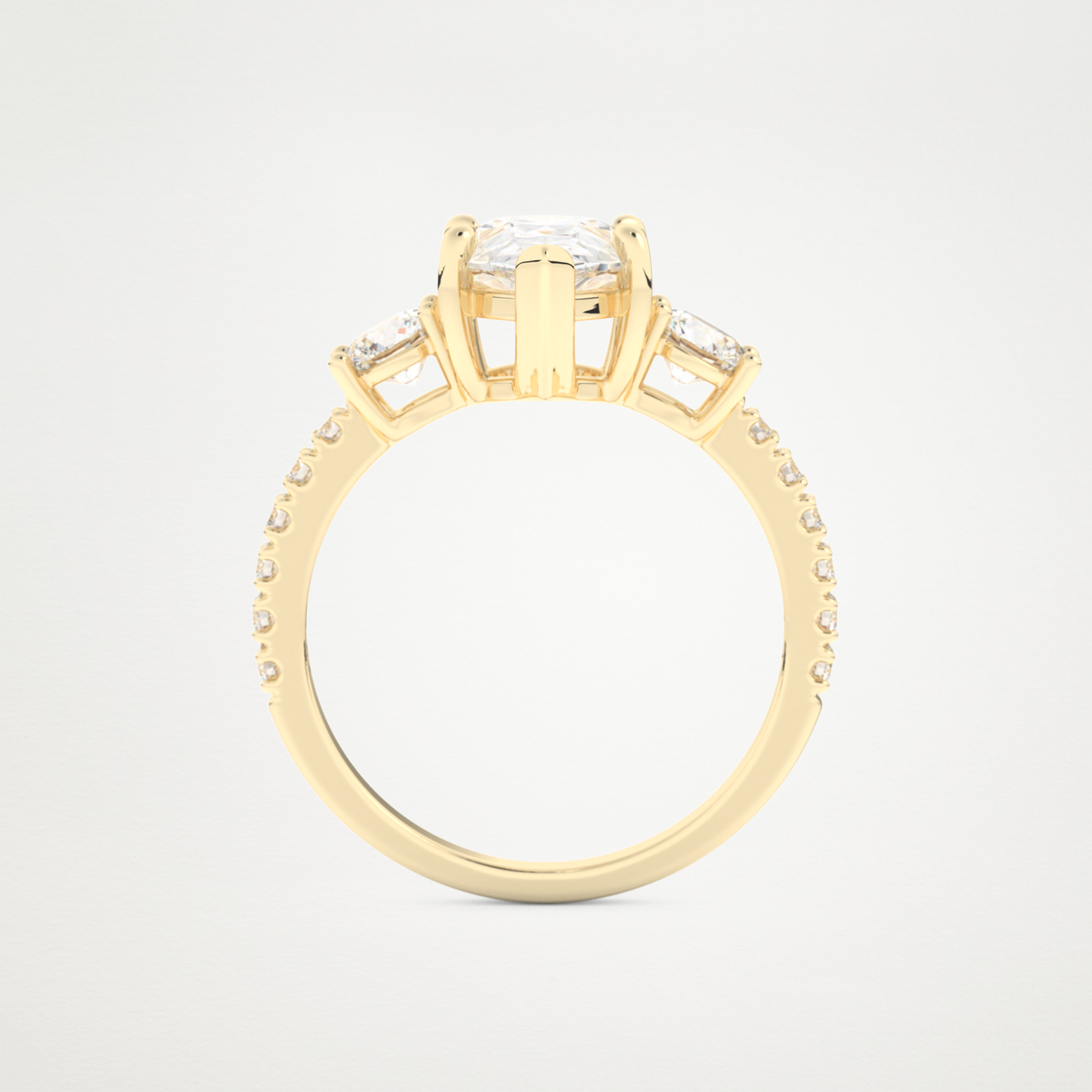 Pear Cluster Lab Grown Diamond Engagement Ring