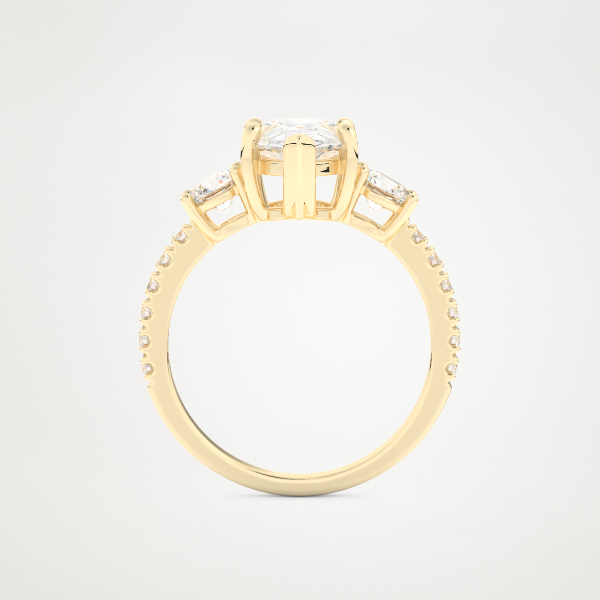 Pear Cluster Lab Grown Diamond Engagement Ring
