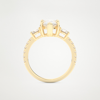 Pear Cluster Lab Grown Diamond Engagement Ring