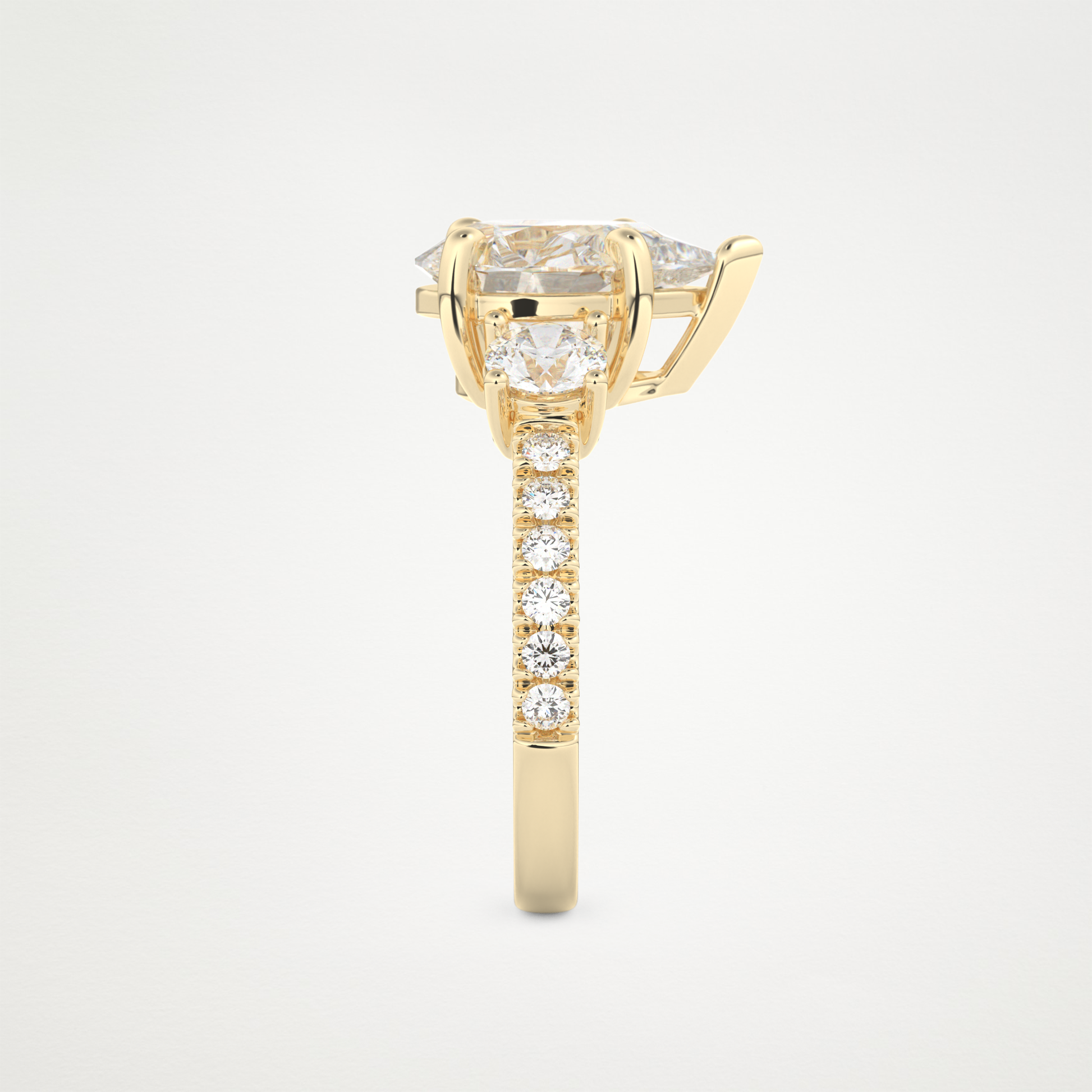 Pear Cluster Lab Grown Diamond Engagement Ring