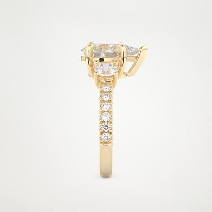 Pear Cluster Lab Grown Diamond Engagement Ring