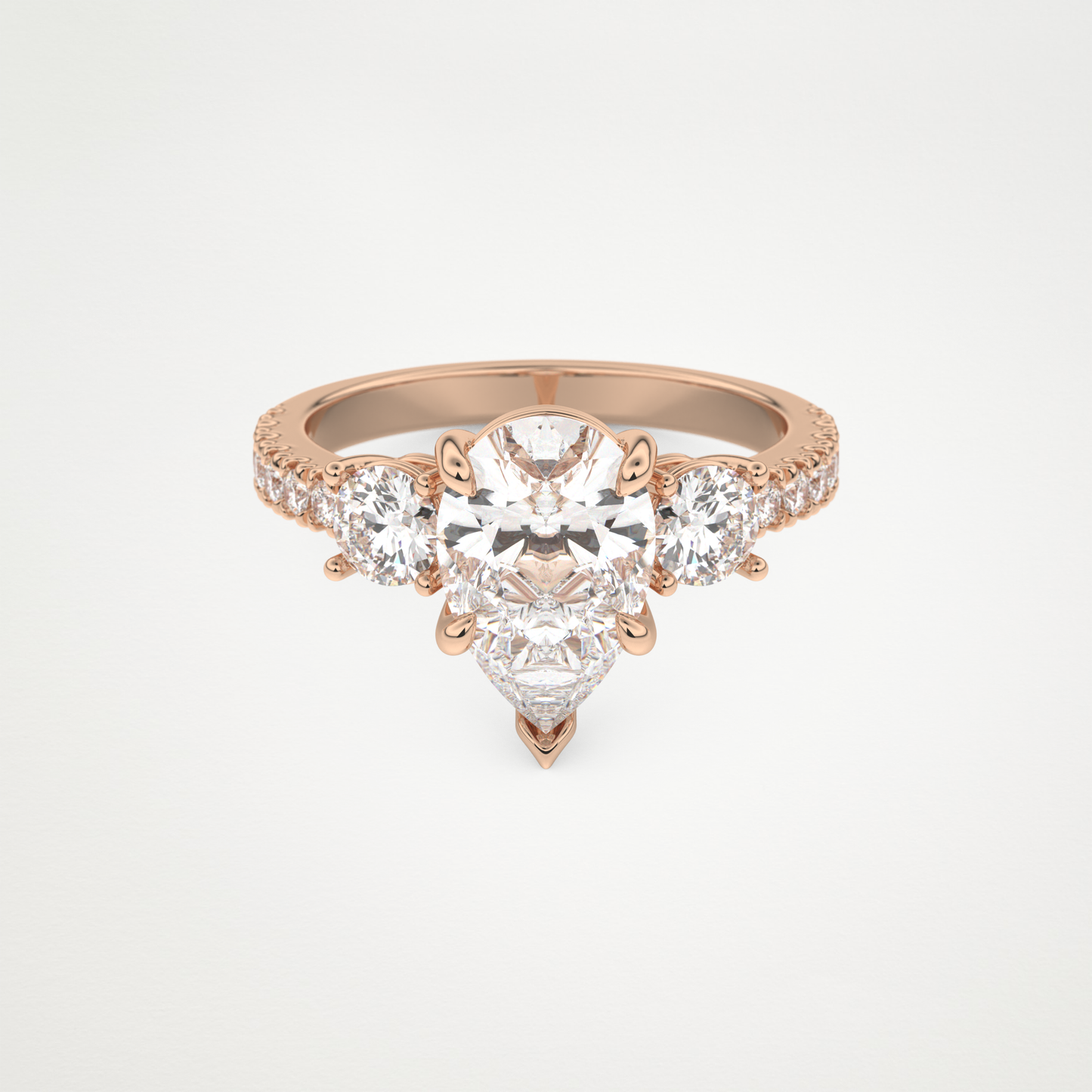 Pear Cluster Lab Grown Diamond Engagement Ring