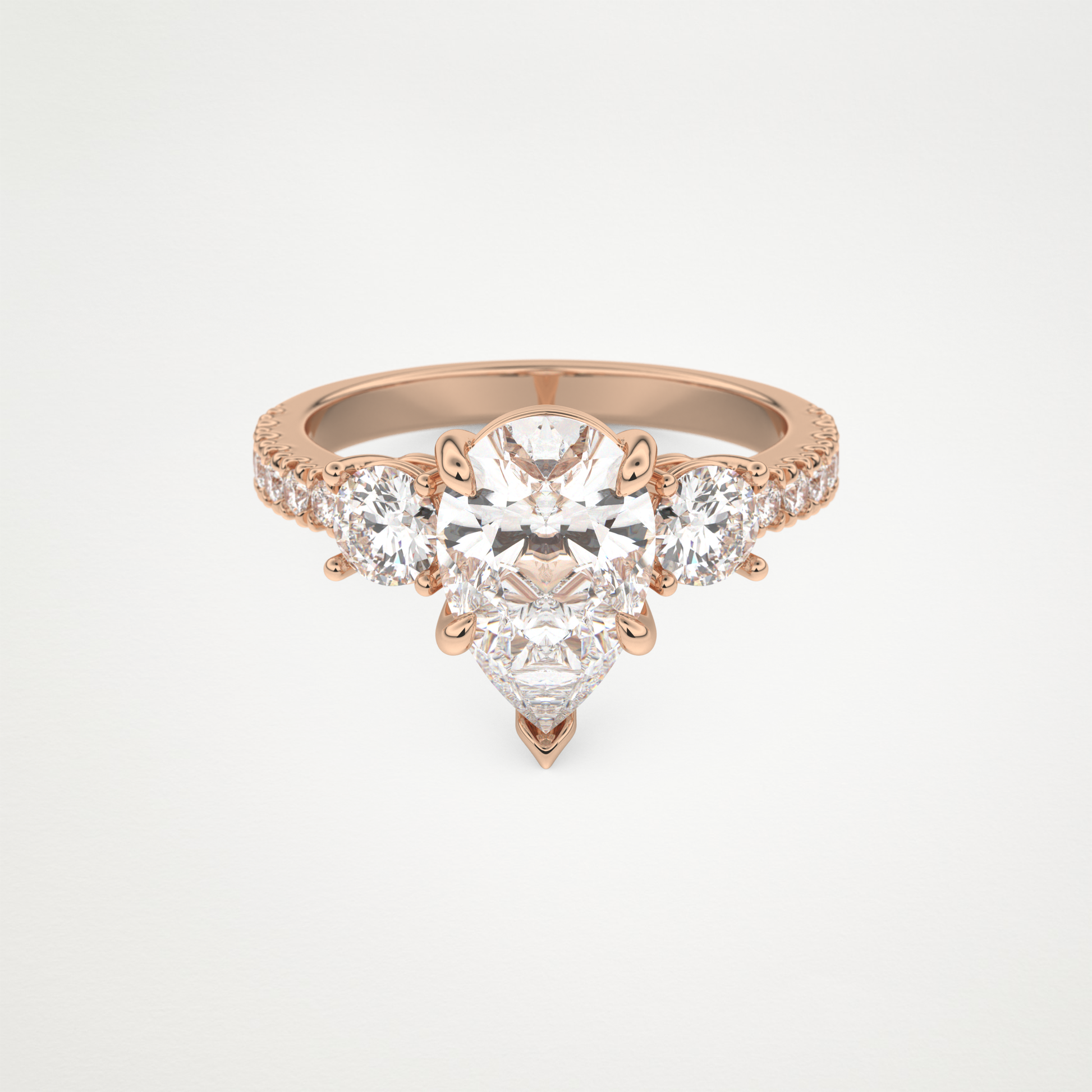 Pear Cluster Lab Grown Diamond Engagement Ring