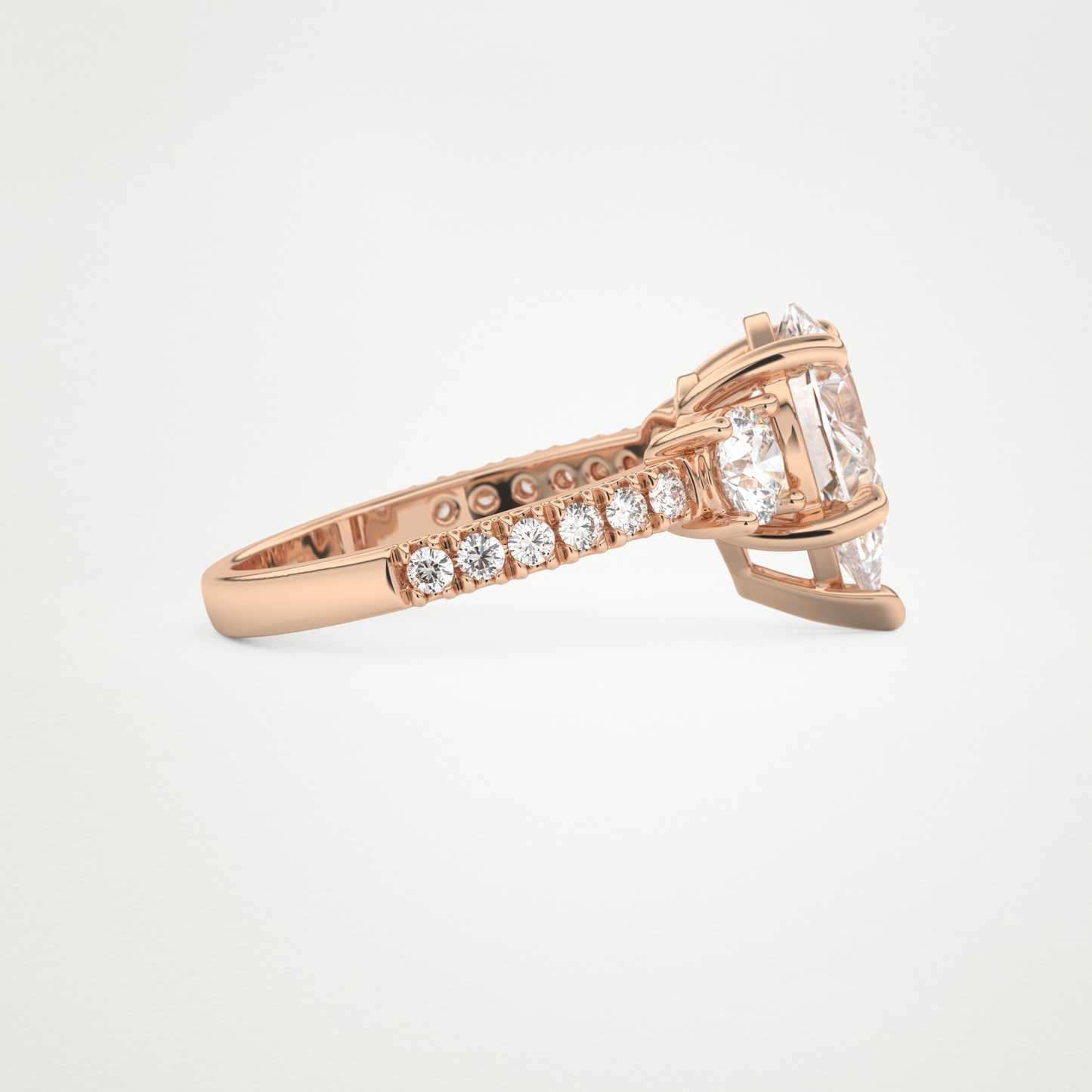 Pear Cluster Lab Grown Diamond Engagement Ring