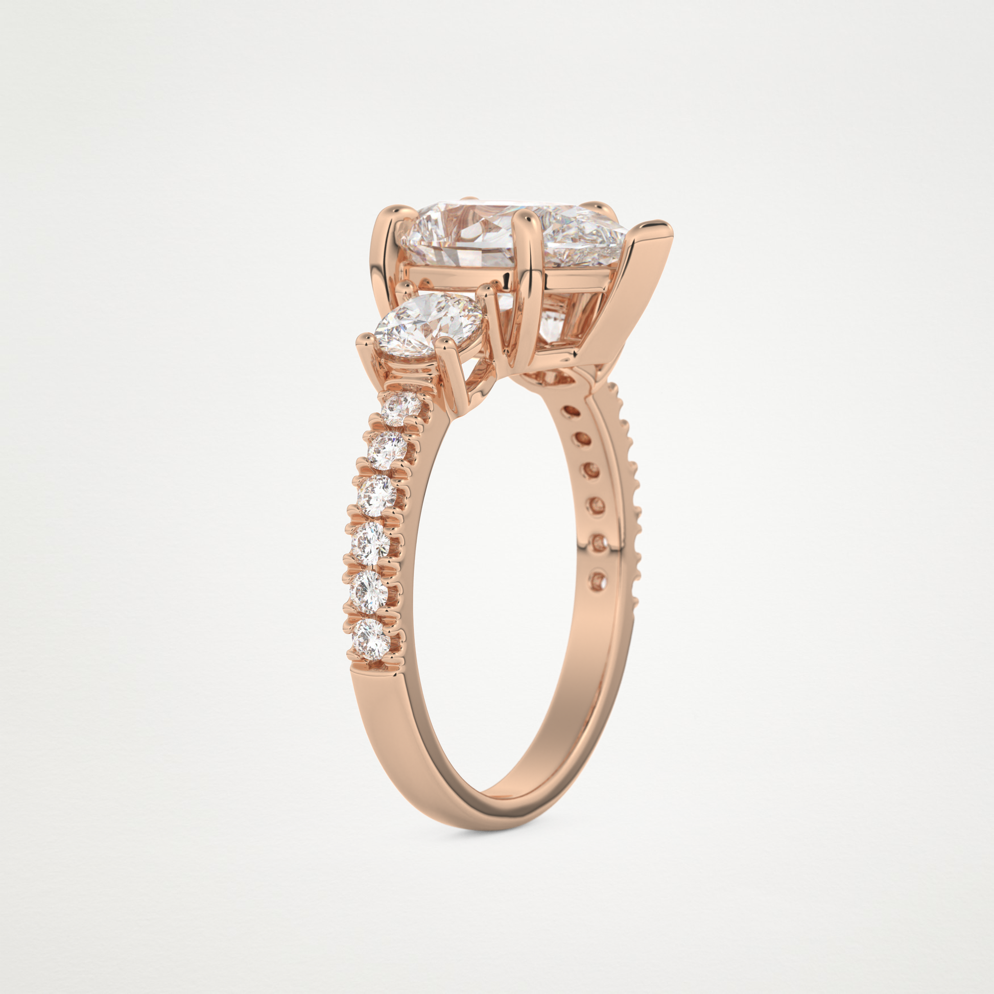Pear Cluster Lab Grown Diamond Engagement Ring