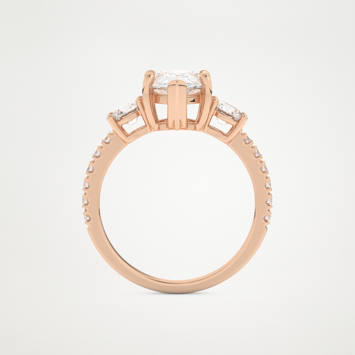 Pear Cluster Lab Grown Diamond Engagement Ring