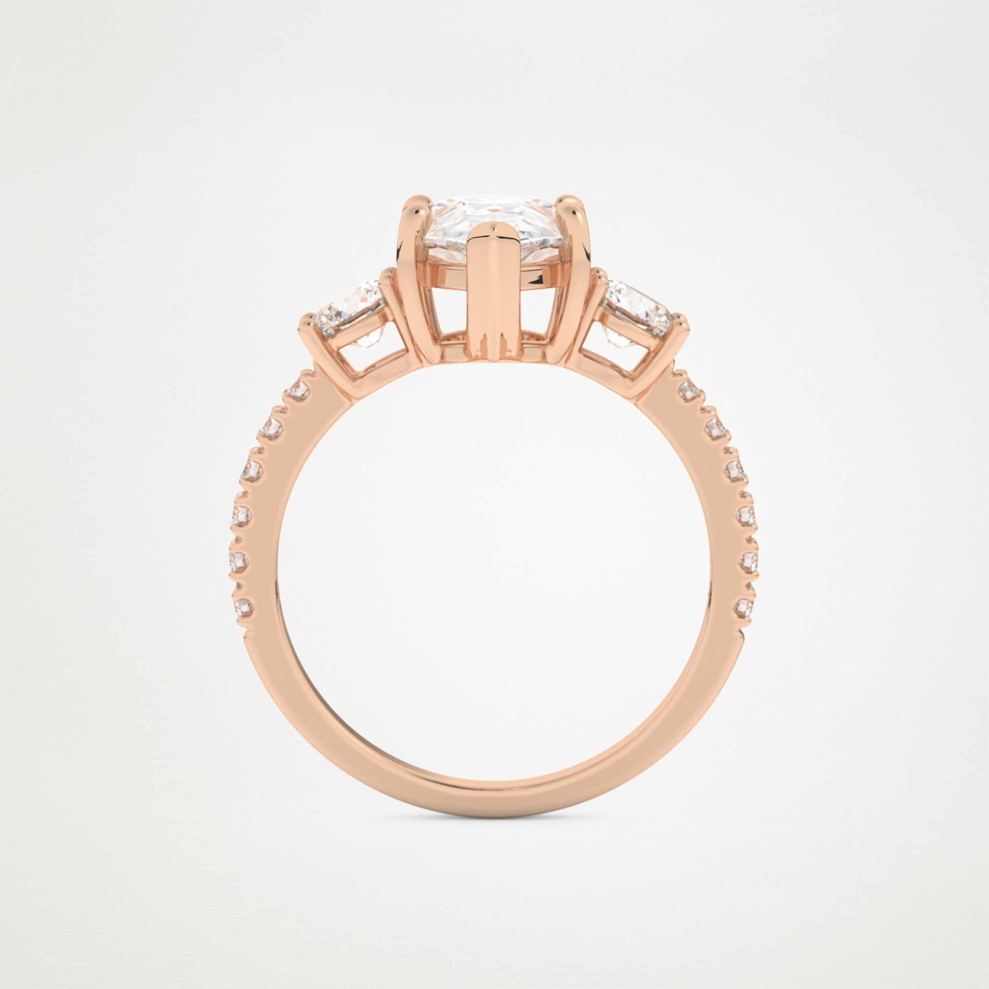 Pear Cluster Lab Grown Diamond Engagement Ring