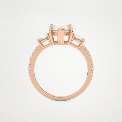 Pear Cluster Lab Grown Diamond Engagement Ring