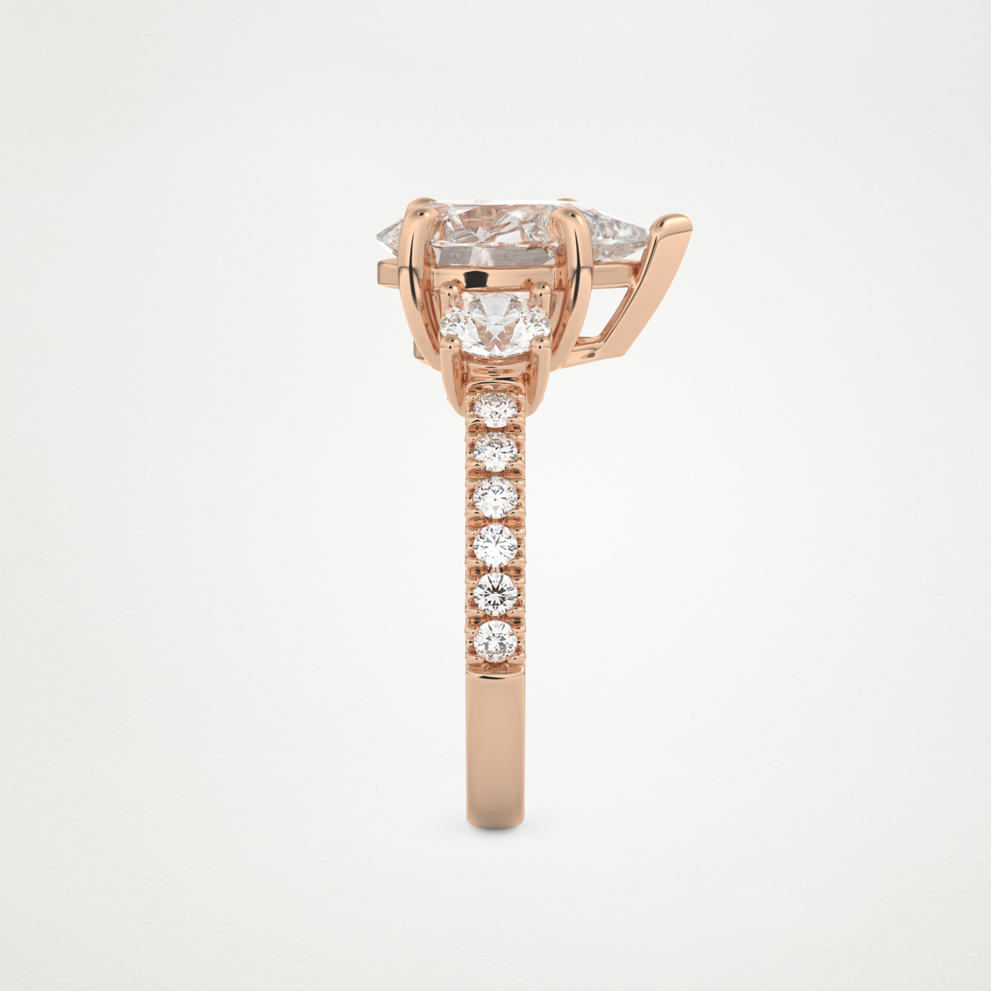 Pear Cluster Lab Grown Diamond Engagement Ring