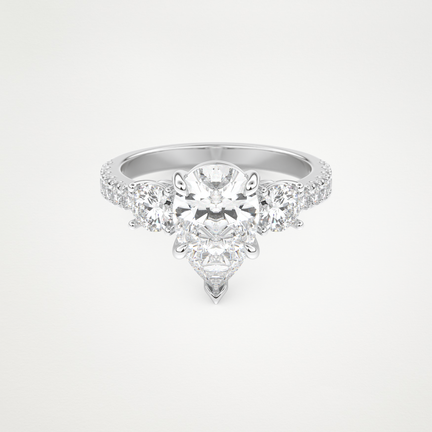 Pear Cluster Lab Grown Diamond Engagement Ring