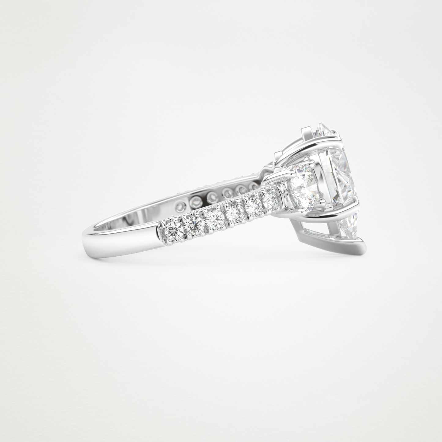 Pear Cluster Lab Grown Diamond Engagement Ring