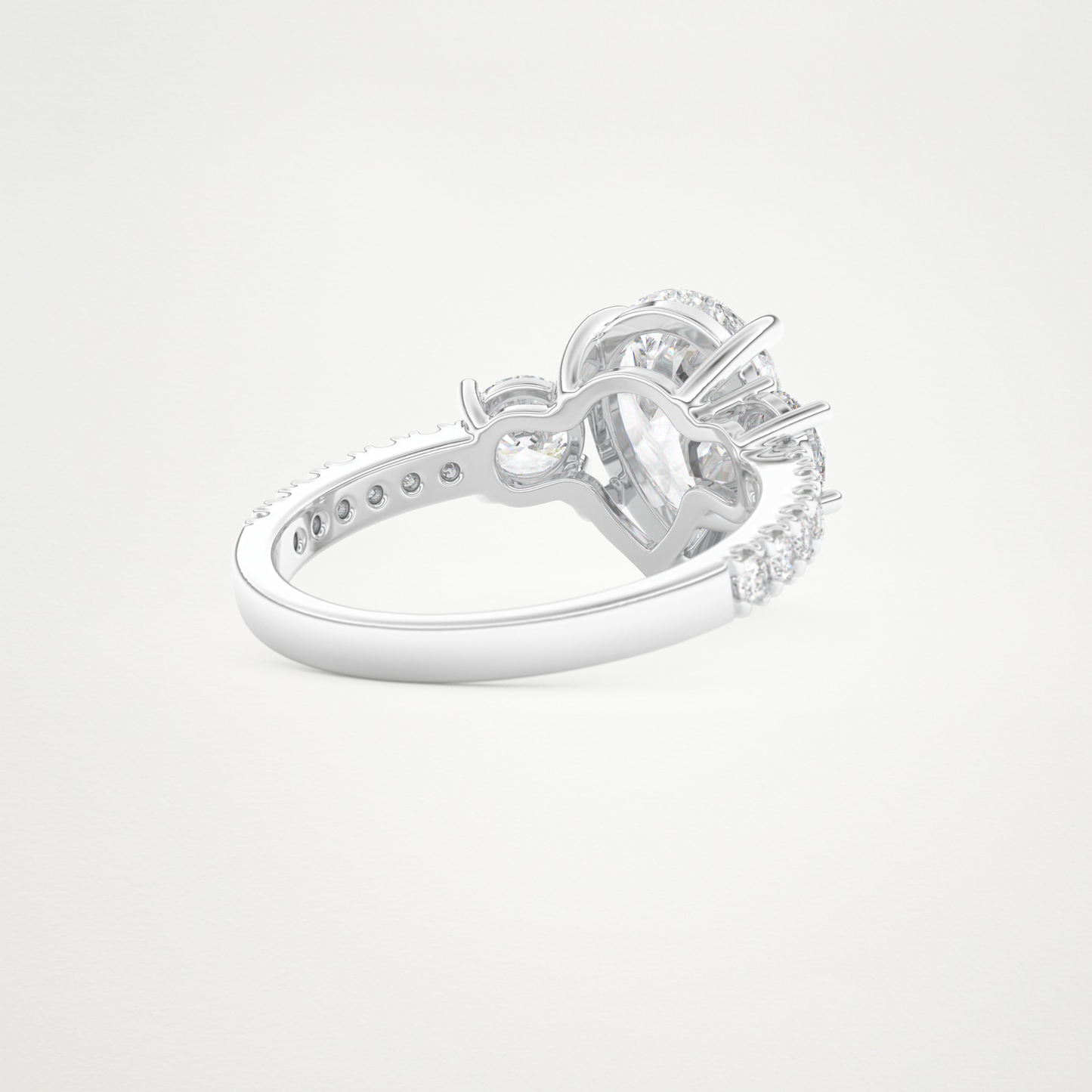 Pear Cluster Lab Grown Diamond Engagement Ring
