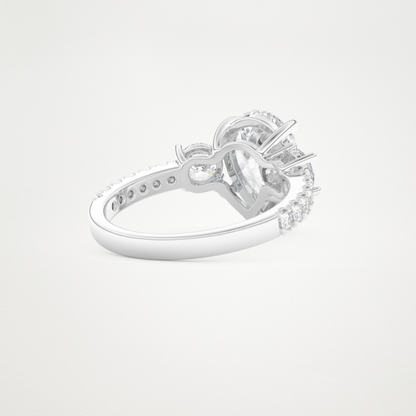 Pear Cluster Lab Grown Diamond Engagement Ring