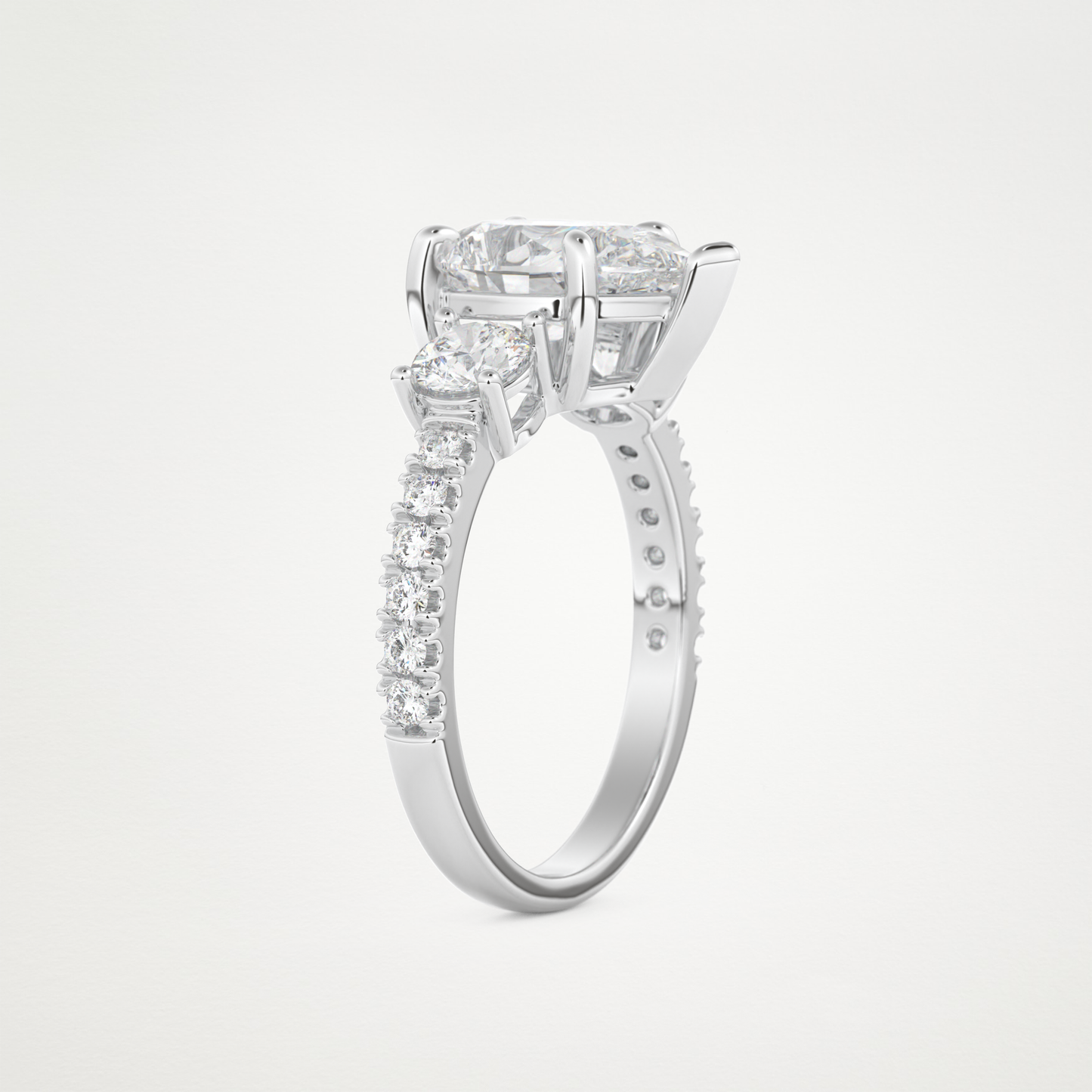 Pear Cluster Lab Grown Diamond Engagement Ring