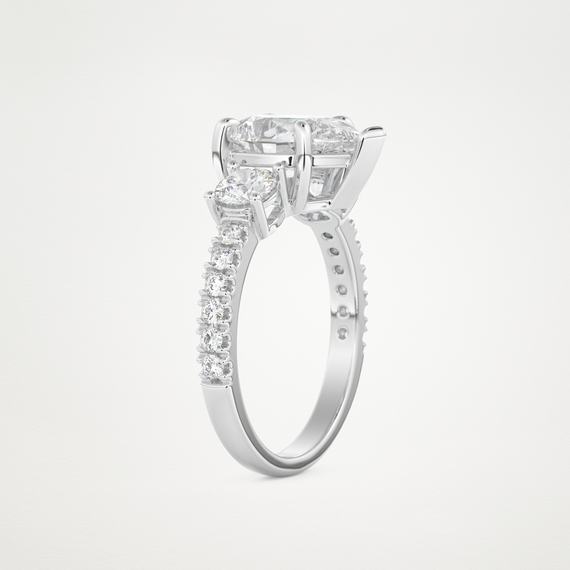 Pear Cluster Lab Grown Diamond Engagement Ring