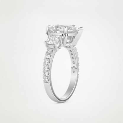 Pear Cluster Lab Grown Diamond Engagement Ring