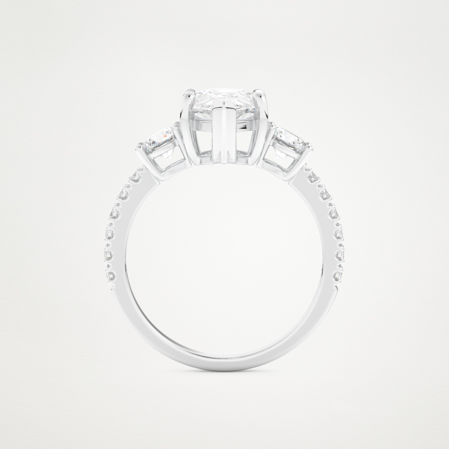 Pear Cluster Lab Grown Diamond Engagement Ring