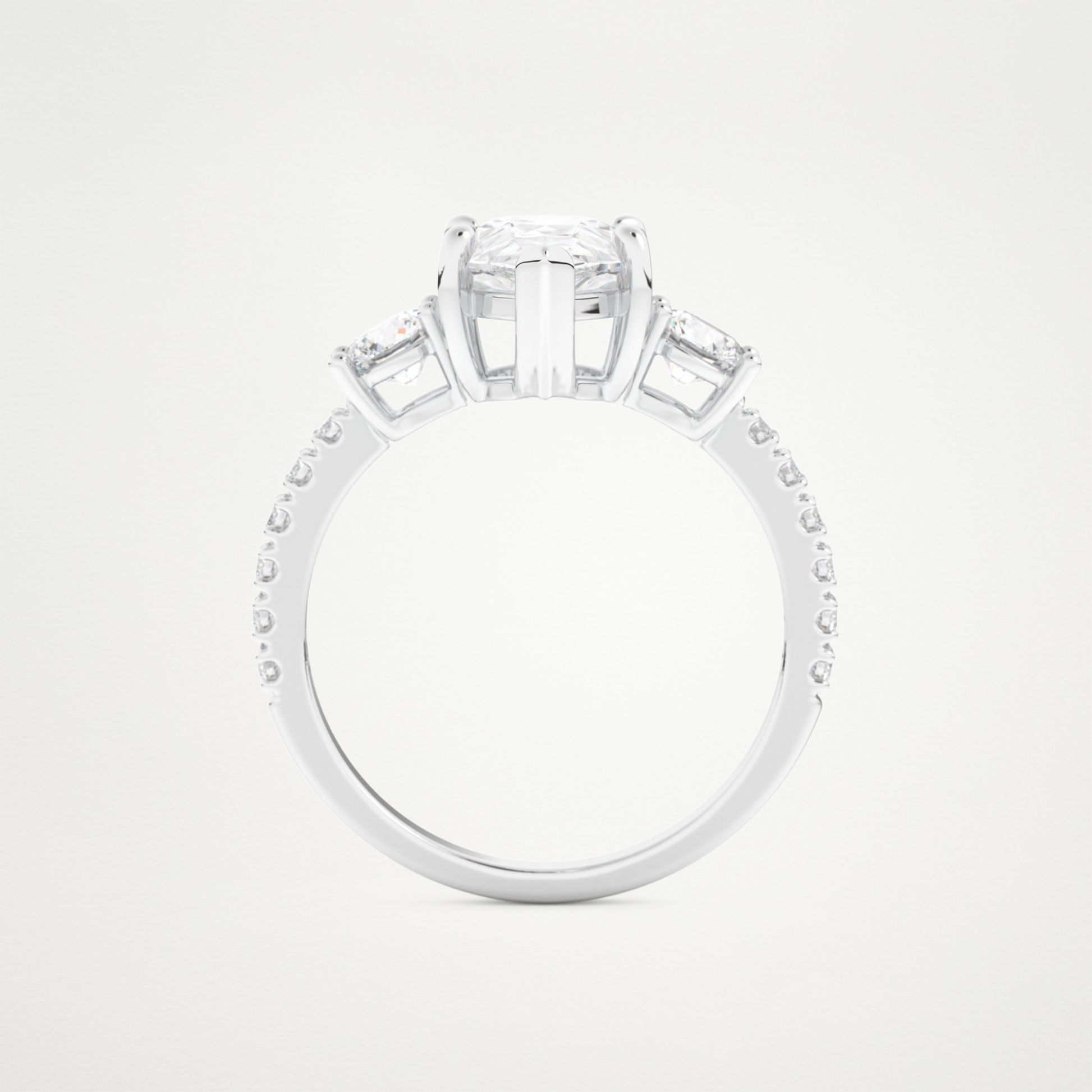 Pear Cluster Lab Grown Diamond Engagement Ring