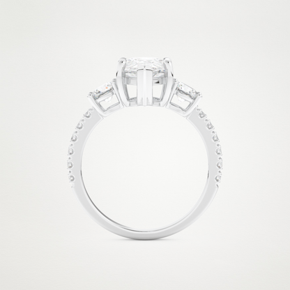 Pear Cluster Lab Grown Diamond Engagement Ring