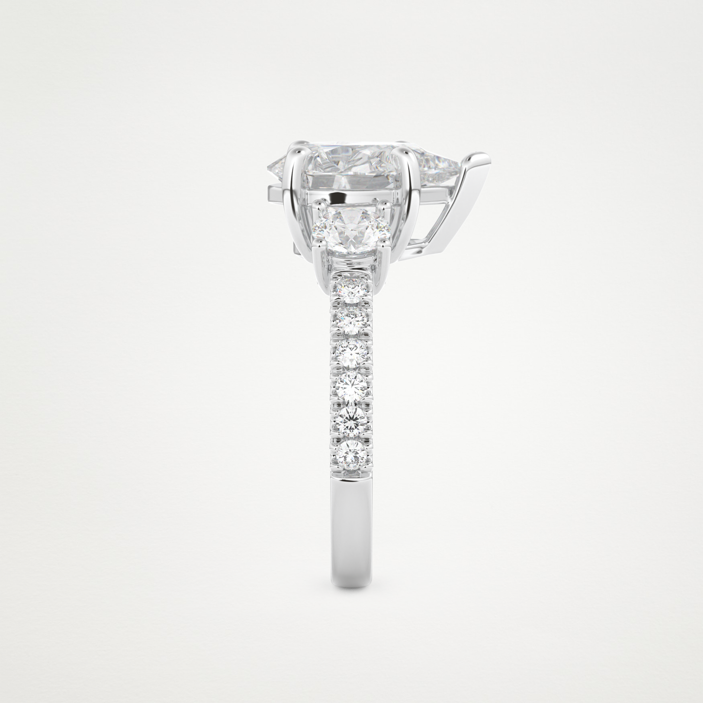 Pear Cluster Lab Grown Diamond Engagement Ring
