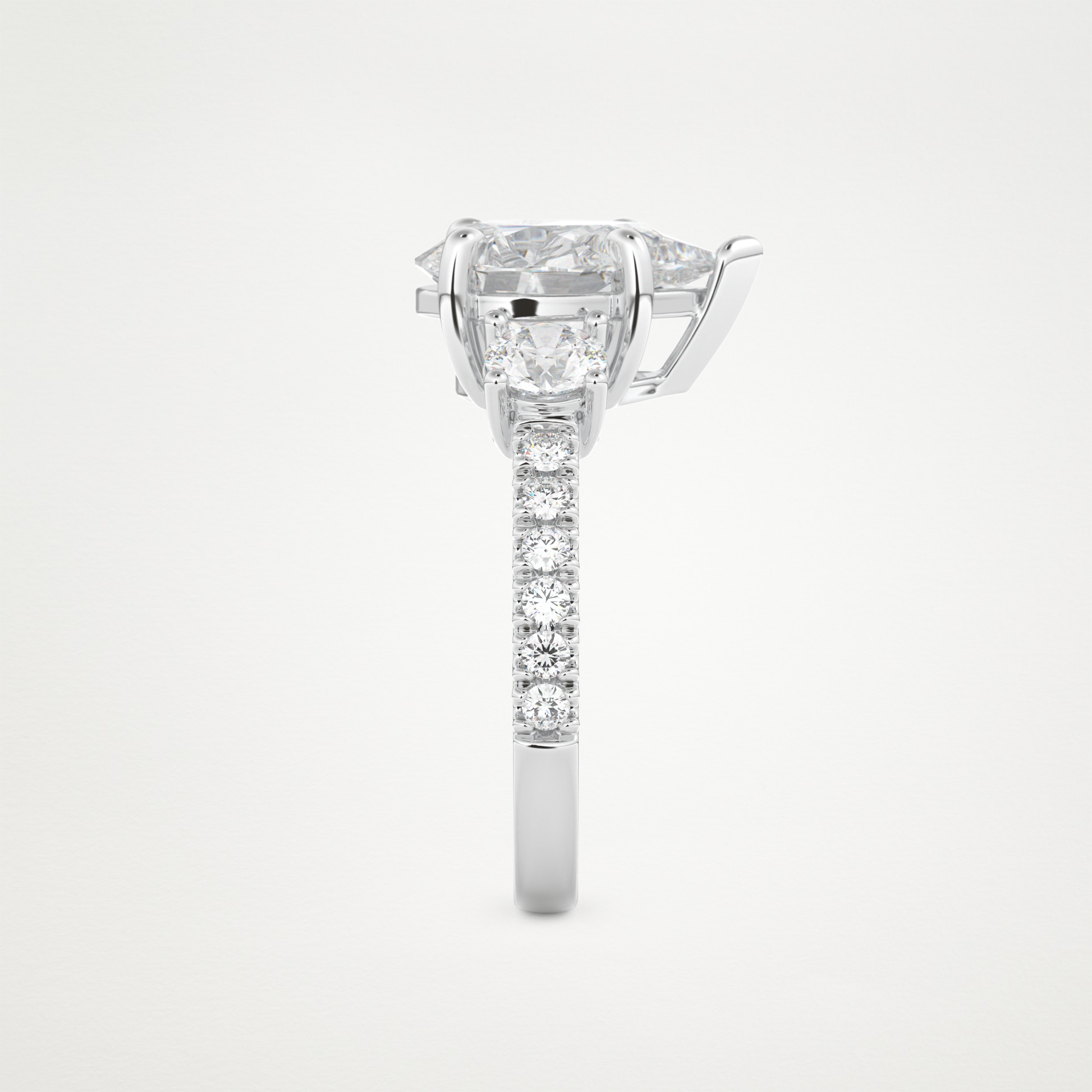 Pear Cluster Lab Grown Diamond Engagement Ring