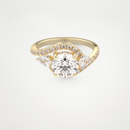 Round Cluster Lab Grown Diamond Engagement Ring