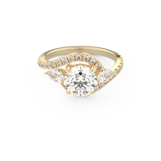 Round Cluster Lab Grown Diamond Engagement Ring