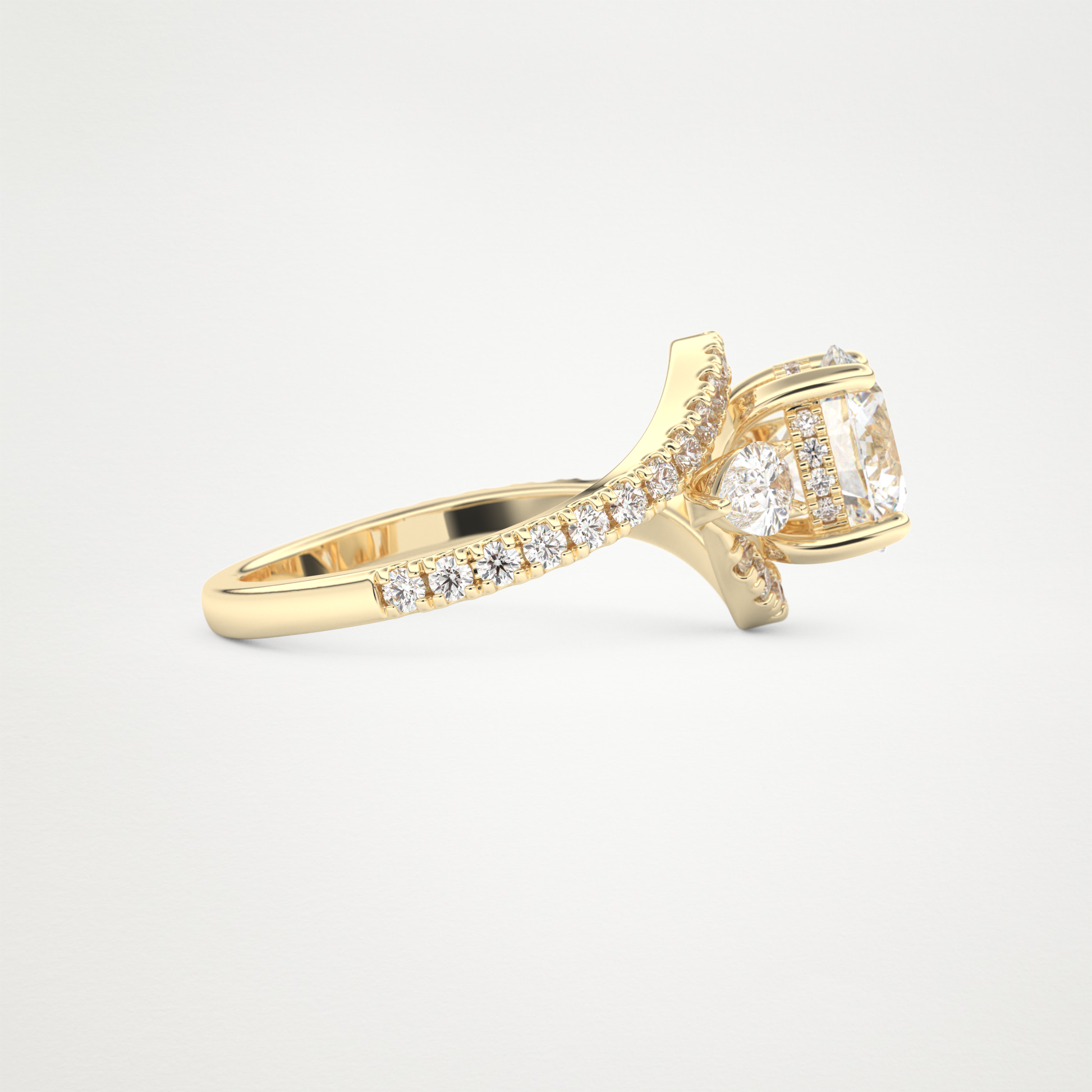 Round Cluster Lab Grown Diamond Engagement Ring