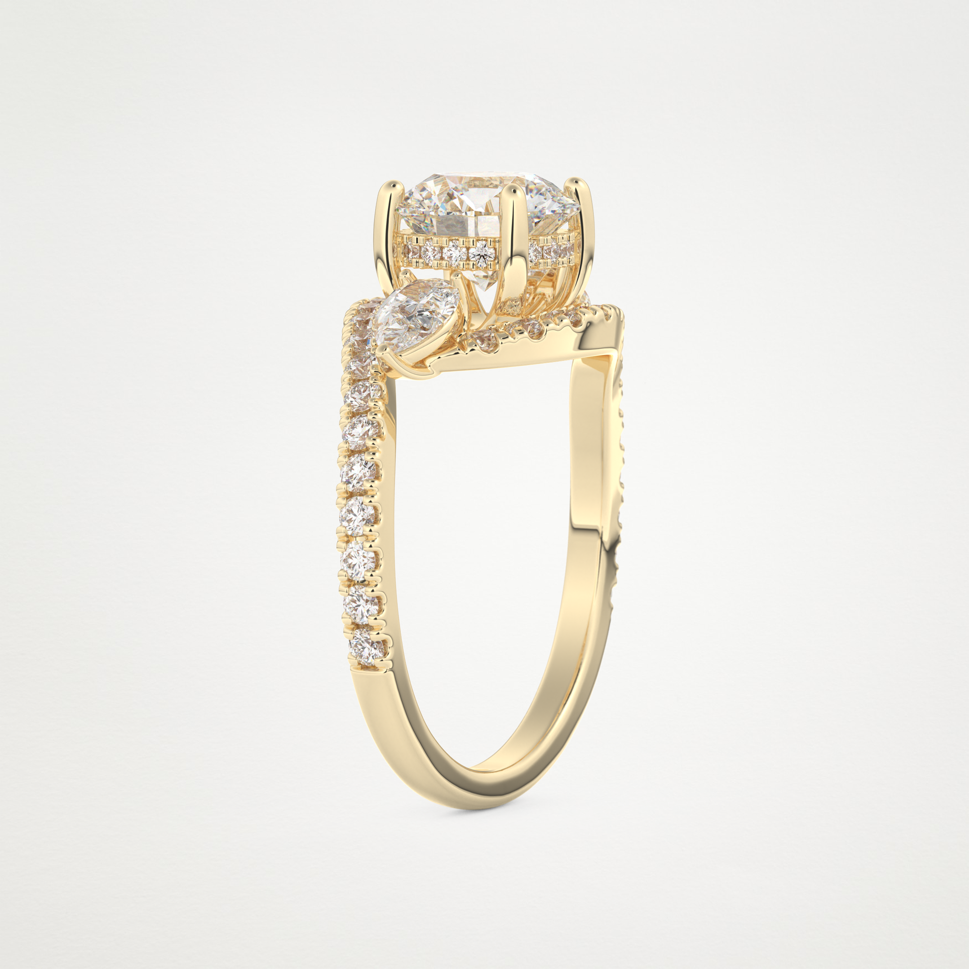 Round Cluster Lab Grown Diamond Engagement Ring