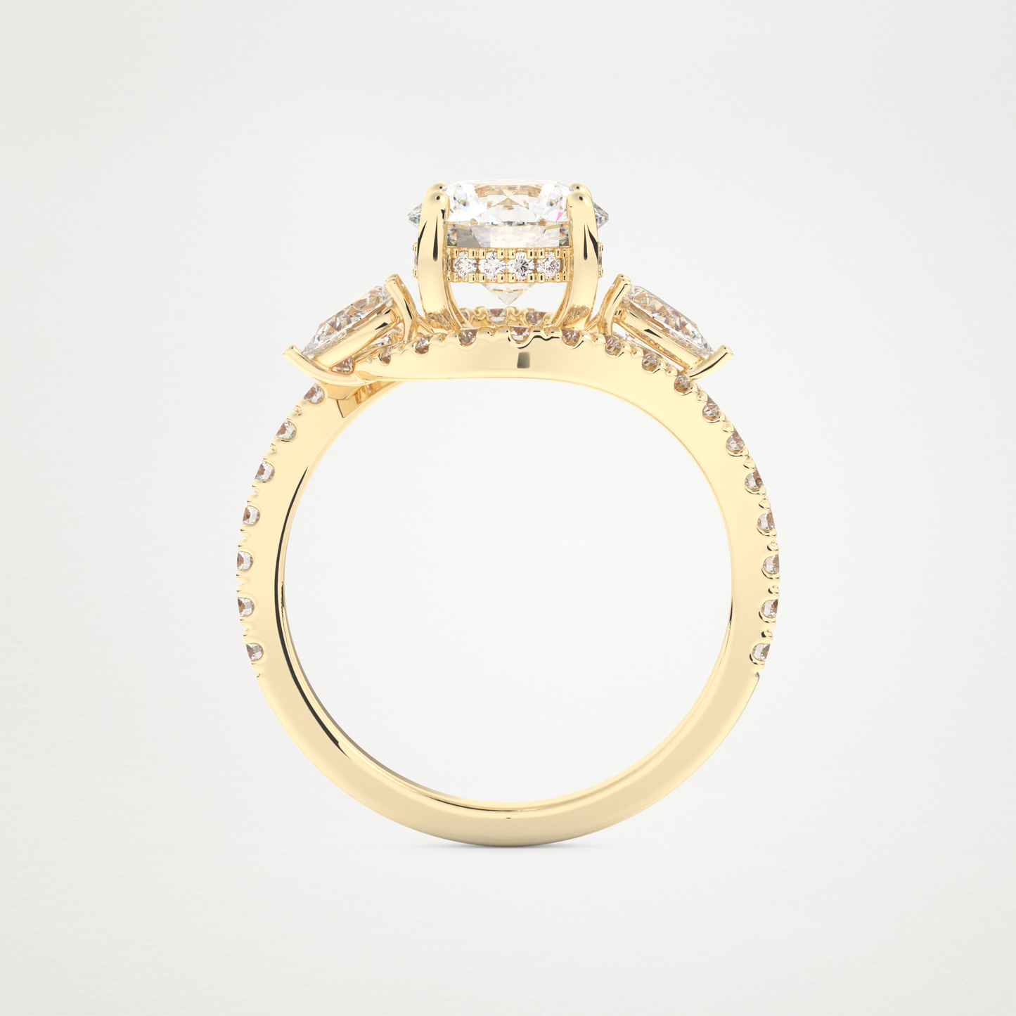 Round Cluster Lab Grown Diamond Engagement Ring